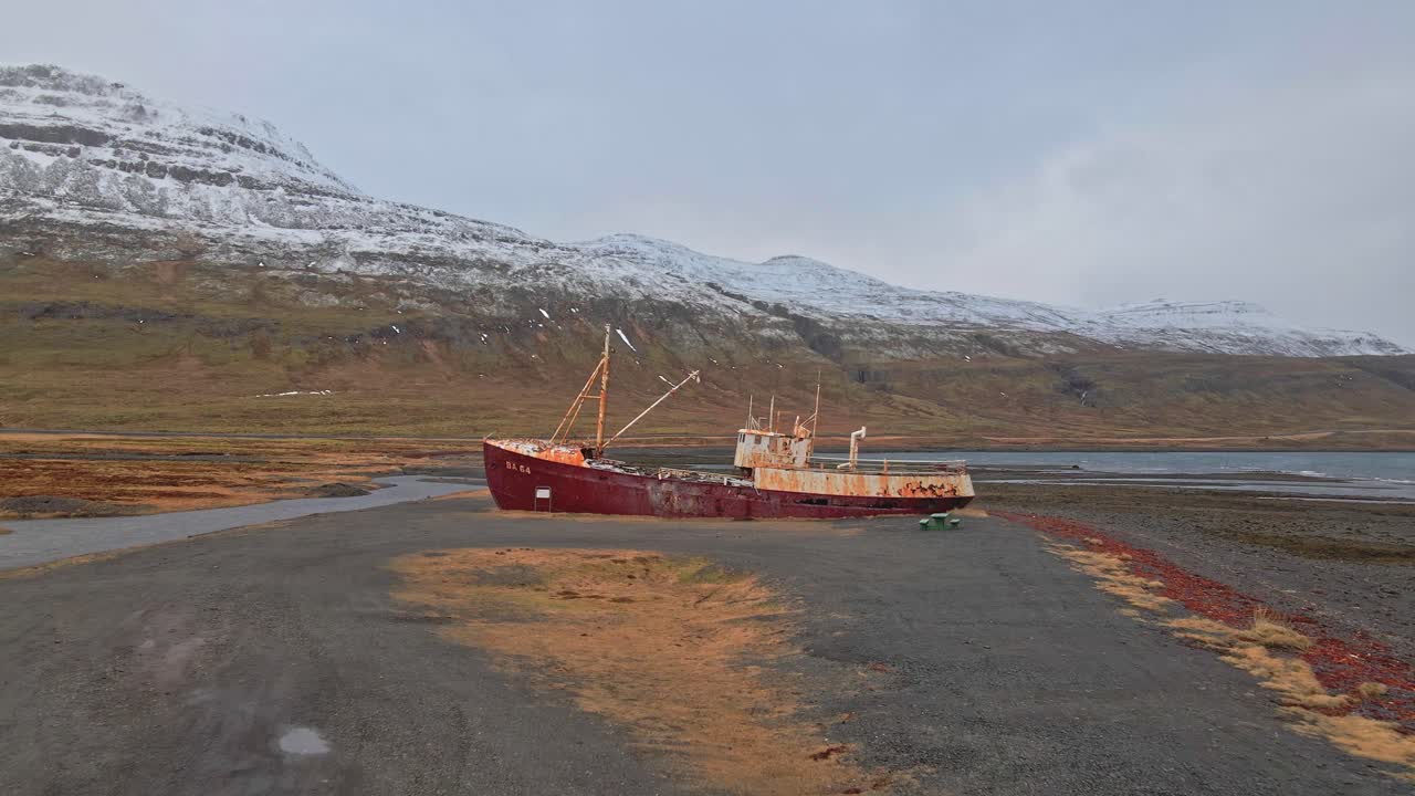 The oldest boat Gardar BA 64 in North West Iceland