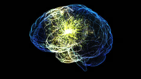 futuristic head up display of virtual holographic biomedical brain neuron pathology and diagnostic scan