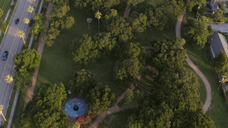 aerial of kempner park in galveston, texas