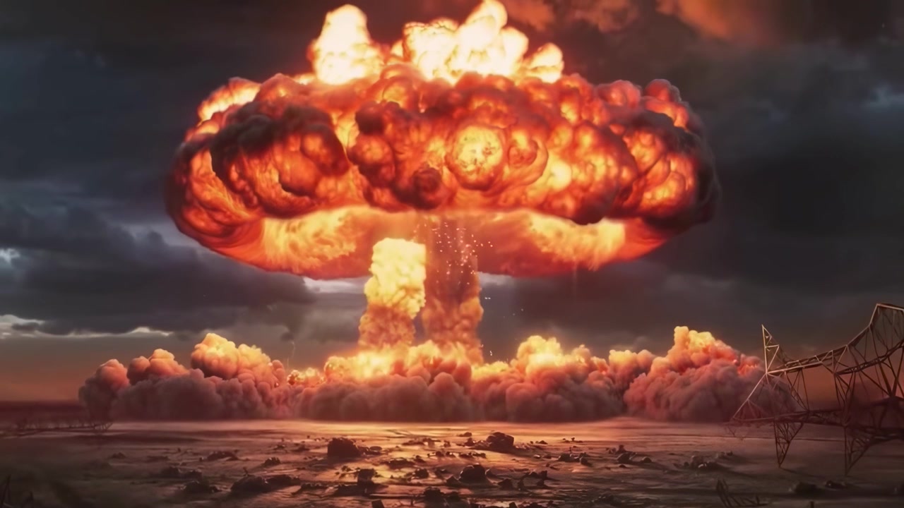 Kraftig atomsprengning danner en gigantisk soppsky.