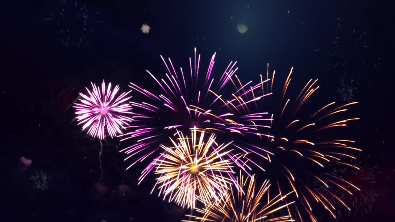 4k bucle abstracto sin costuras de fuegos artificiales reales muestran fondo de explosión