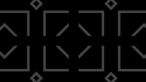 patrón gráfico en blanco y negro con efecto estroboscópico e hipnótico, mientras aumenta en tamaño y luego lo reduce.