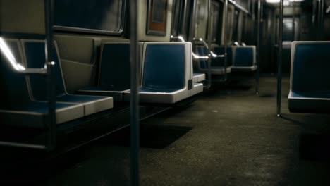 inside of new york subway empty car