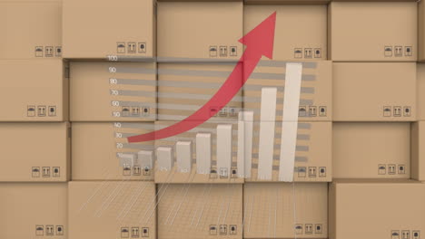 animation of statistics processing over blue background