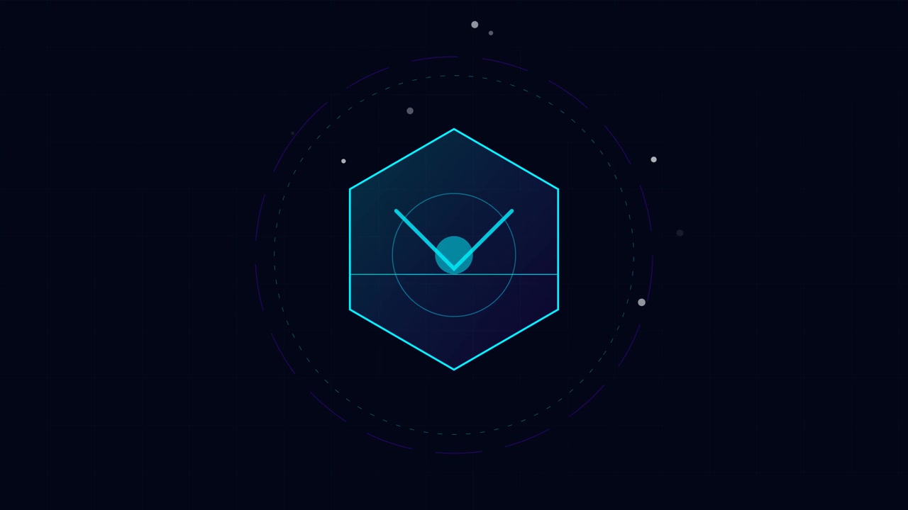 Abstract Digital Hexagon Loading Animation with Glowing Lines
