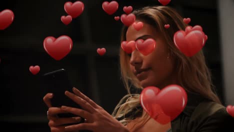 Woman-sitting-on-a-terminal-bench-texting