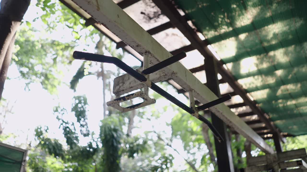 Outdoor Pull-Up Bar in a Natural Setting