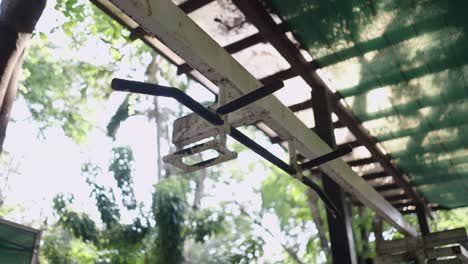 outdoor pull-up bar in a natural setting