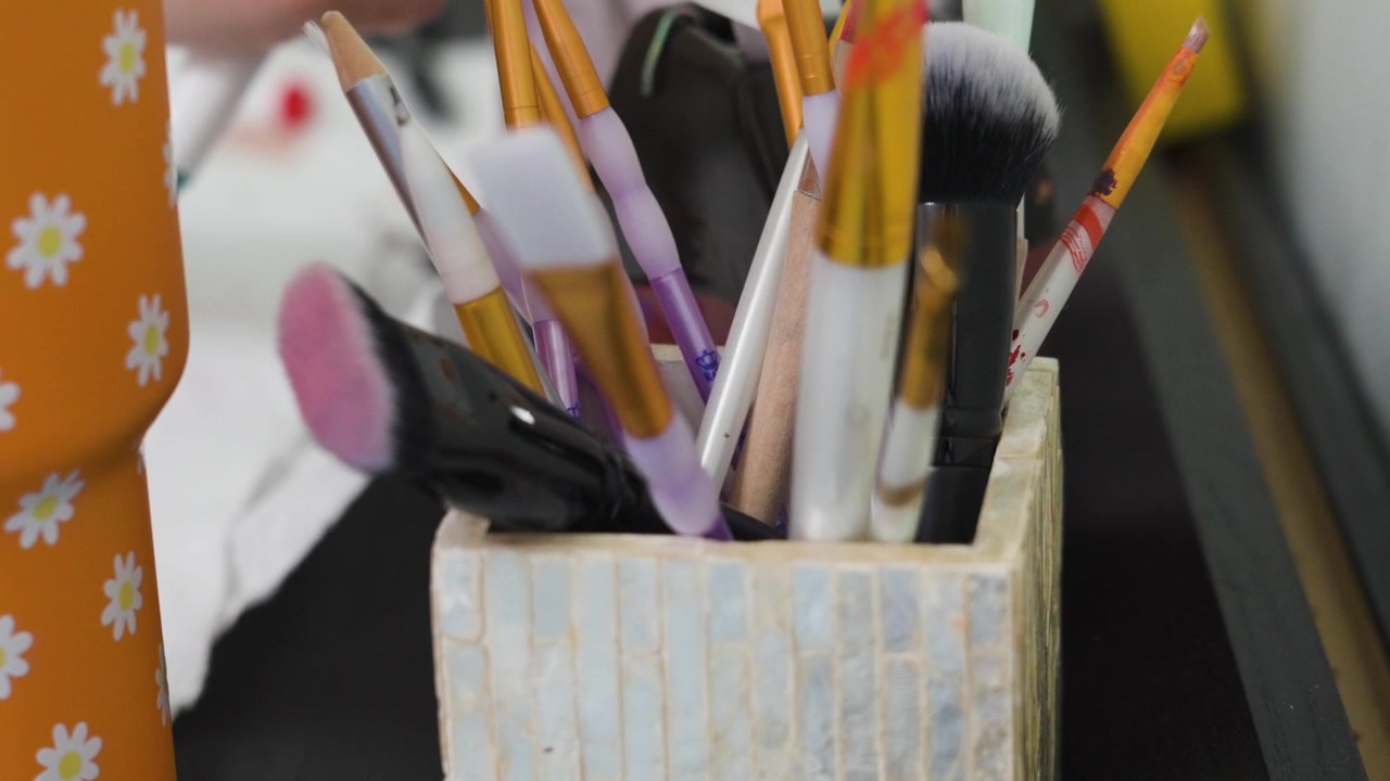 A wide variety of brushes for different uses.