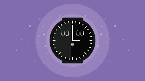 smartwatch with a soccer ball graphic and timer display