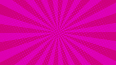 pink swinging rays and dots on a fuchsia background. simple motion graphic loop animation background in retro pop art style