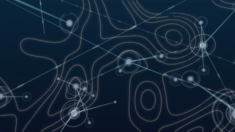 animation of interconnected lines and nodes over dark blue background
