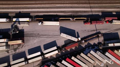 reach stacker at work in logistic center of vancouver terminal in canada