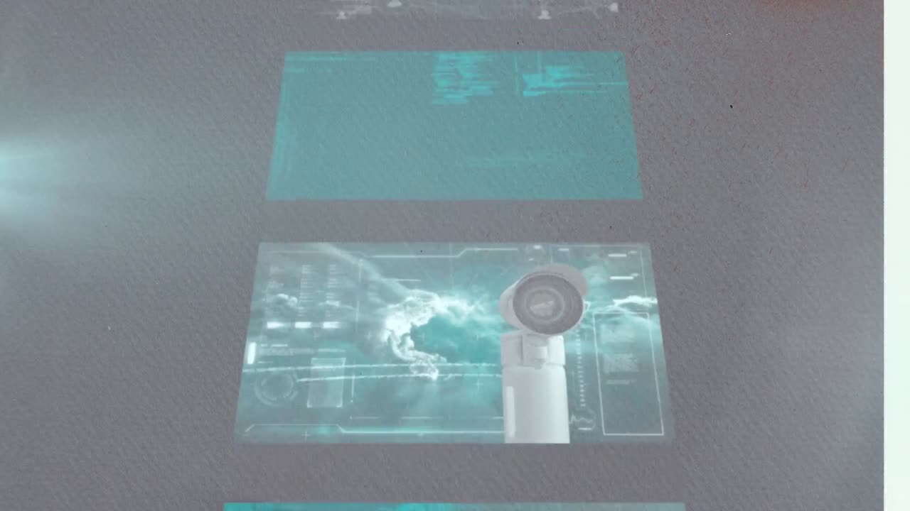 animación del procesamiento de datos sobre un fondo gris