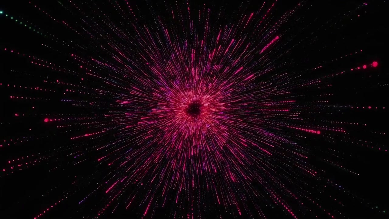 Abstract Pink Particle Explosion Radiating From Center