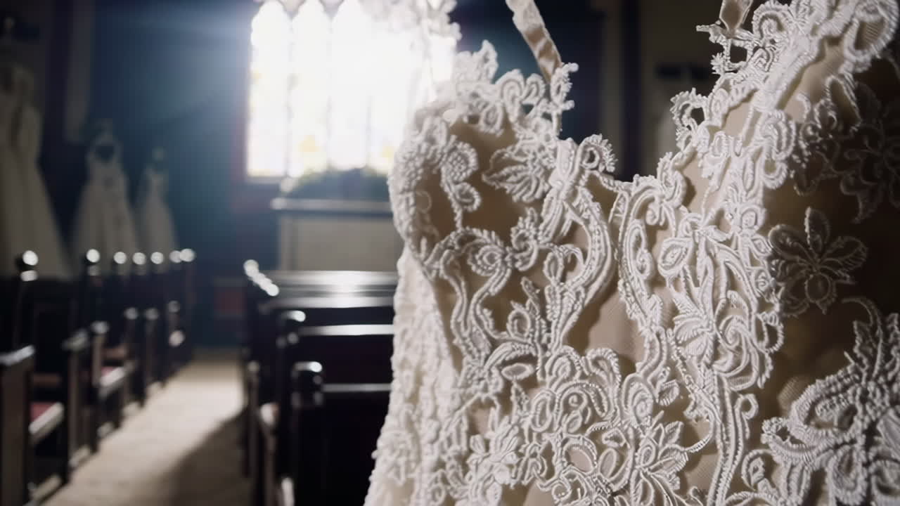 Wedding Dresses in a Church