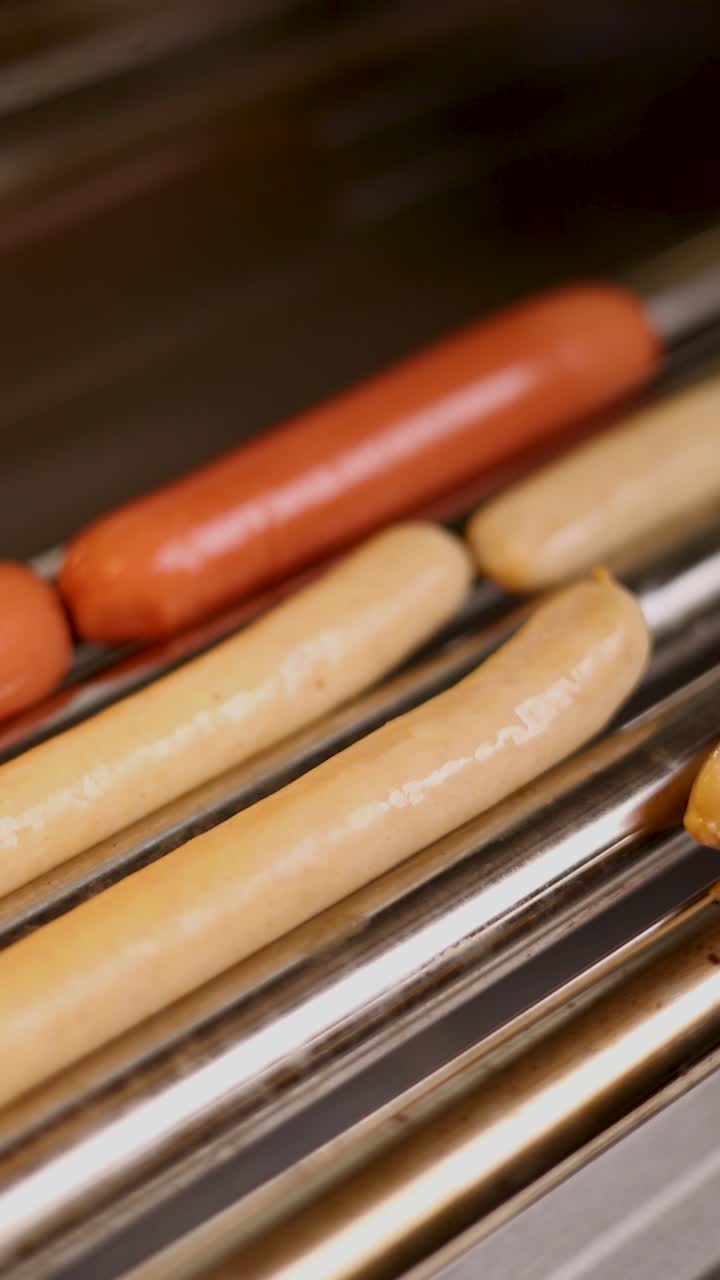 perritos calientes cocinados en una parrilla