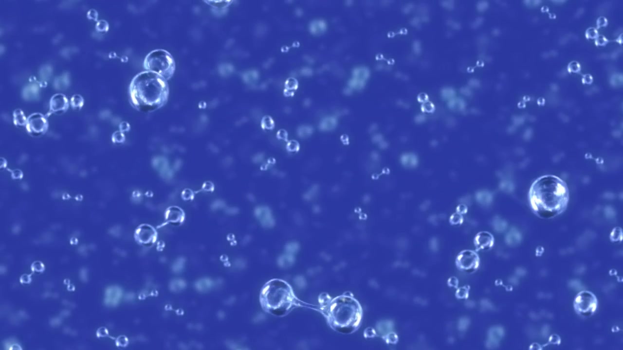 Molekyl hydrogen oksygen zoom inn. Denne 3D-animasjonen som zoomer inn på hydrogen- eller oksygenmolekyler kan også brukes i revers hvis du trenger å zoome ut