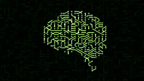 seamless looping animation of a brain circuit board.