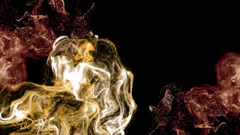 animation of white and red particle vapours moving on black background