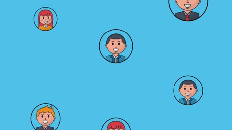 equipo de personas de negocios con antecedentes multicolores