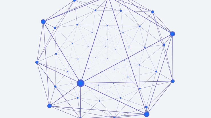 Abstract Rotating Geometric Network Sphere with Connecting Nodes