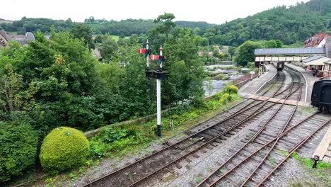 train moving through scenic wrexham railway station