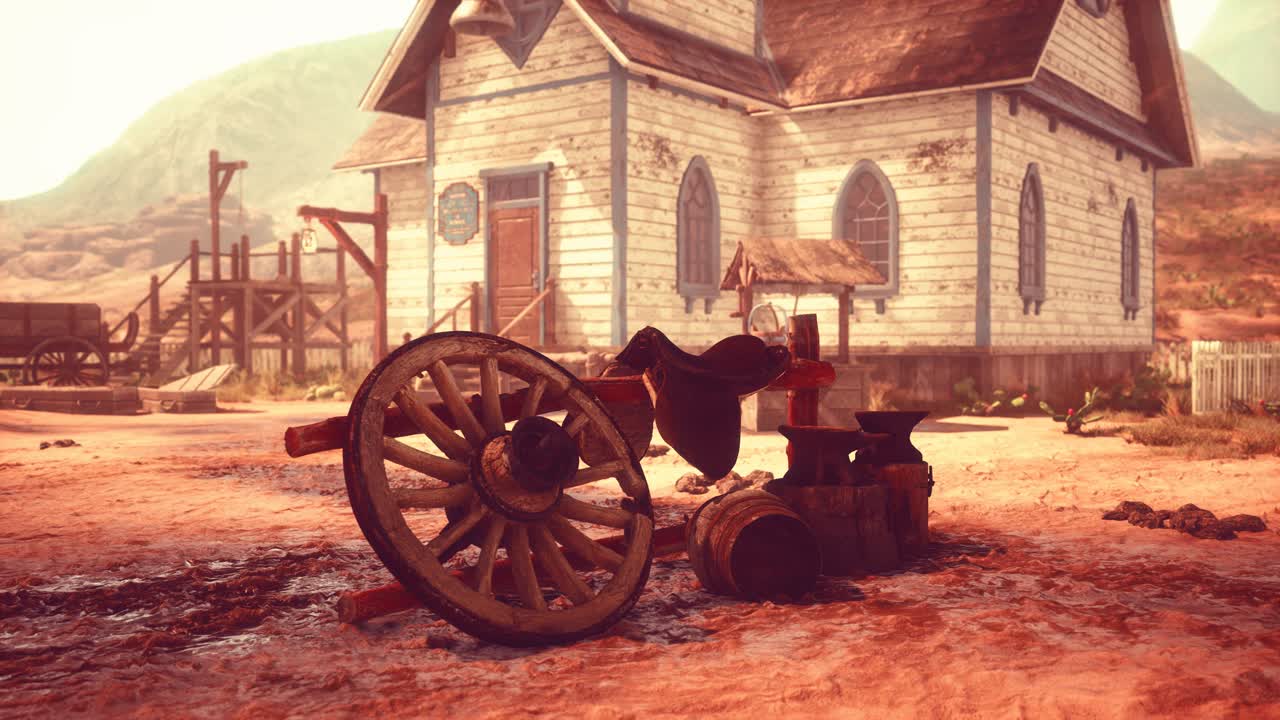 오래된 미국 와일드 웨스턴 스타일의 도시