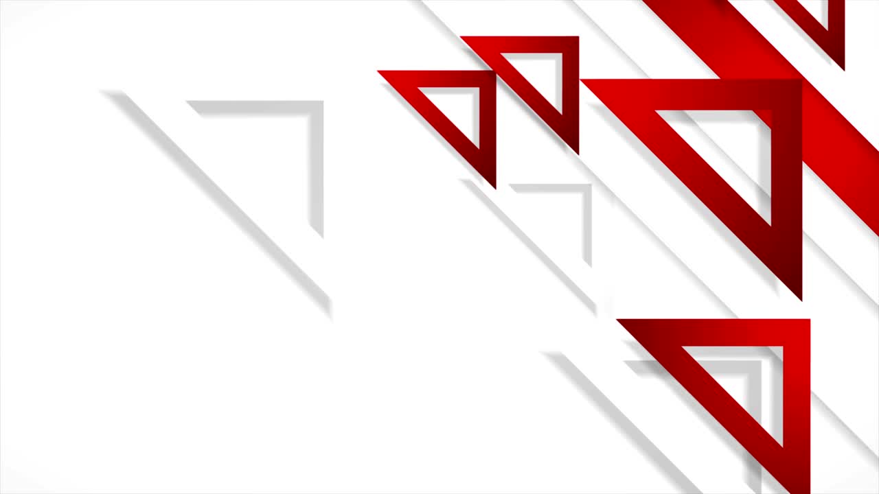 Red and grey triangles abstract geometric video animation