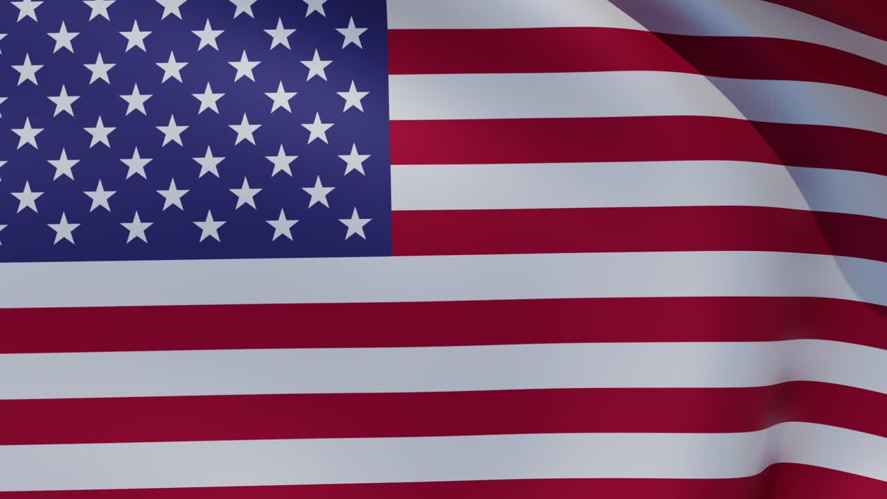 A United states national flag waving, 3d animation