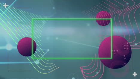 animación de formas que se mueven sobre una red de conexiones