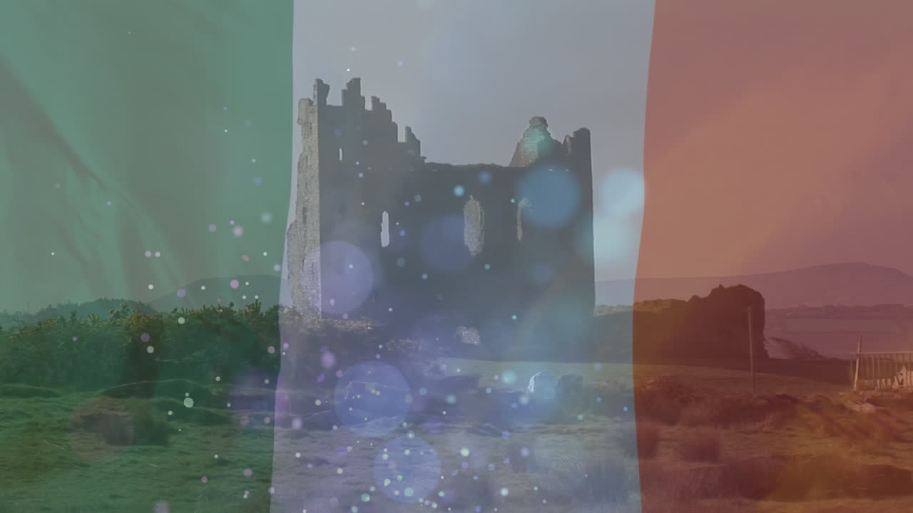 앞면 에 아일랜드  ⁇ 발 이 흔들리는 언덕 에 있는 아일랜드 성