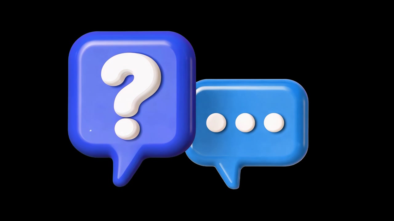 Colorful 3D chat icons illustration animation isolated asset, transparent 4K video, alpha channel