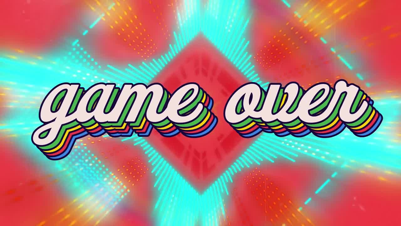 모양 위에 텍스트 위에 게임의 애니메이션