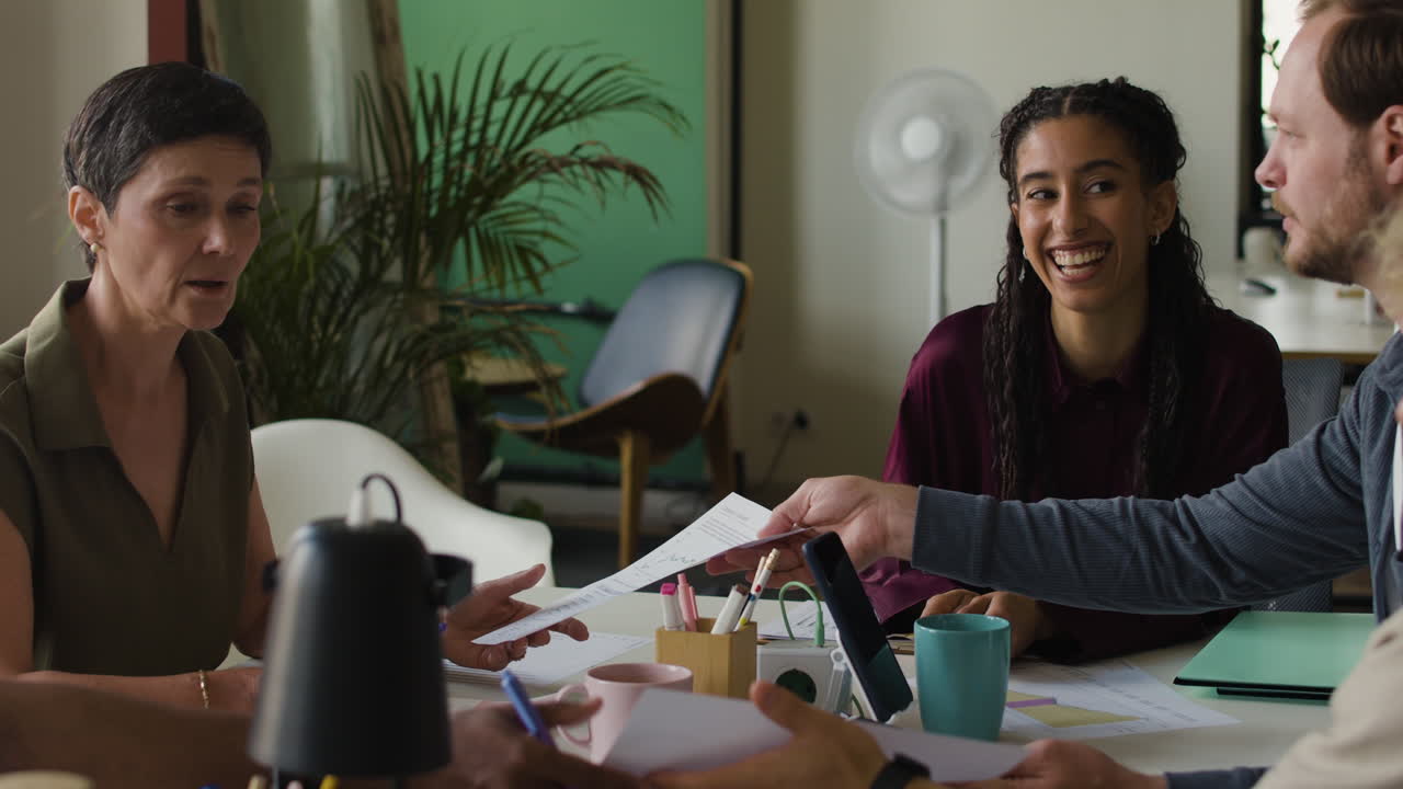 Diverse Group of Professionals Collaborating in an Office Meeting