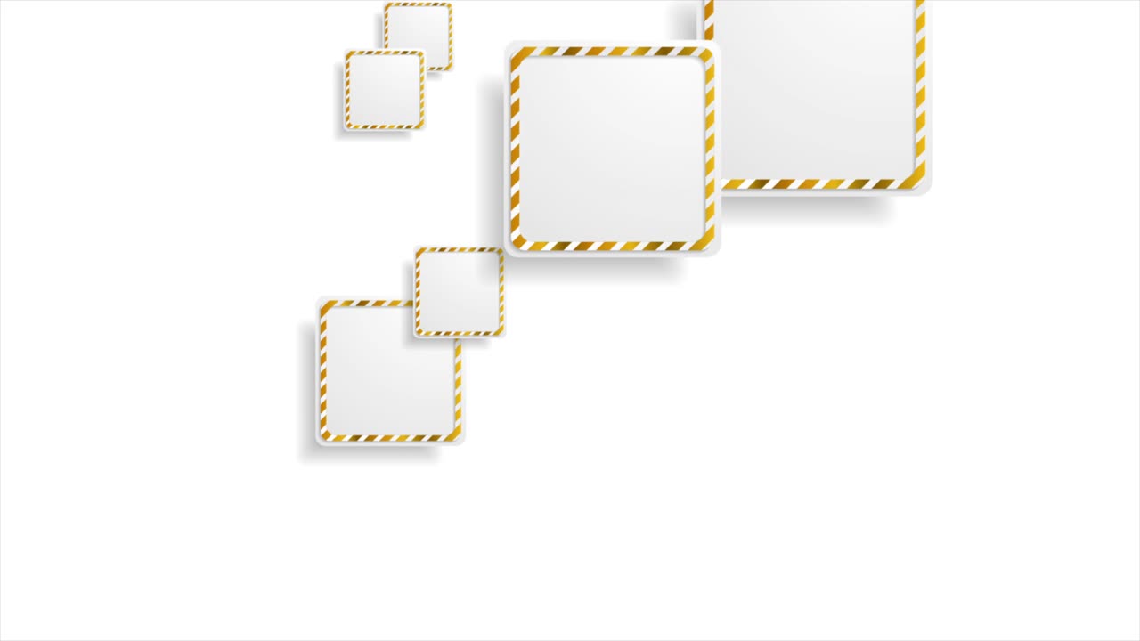 cuadrados de papel gris y dorado fondo de movimiento de alta tecnología abstracto