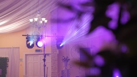 laser audiovisual lights at a wedding reception - reveal shot