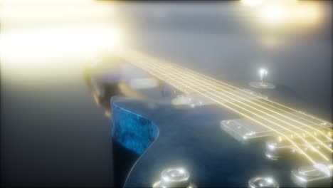 Guitarra-Eléctrica-En-La-Oscuridad-Con-Luces-Brillantes