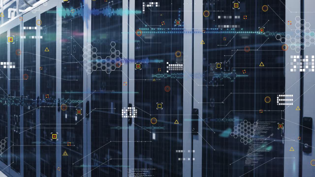 Processing data moving over computer servers in server room