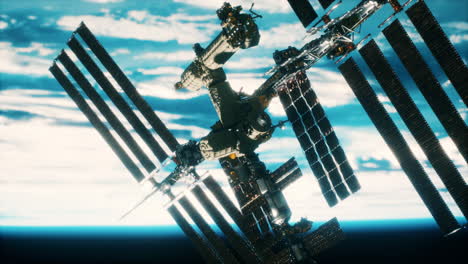 International-Space-Station-over-the-earth-Elements-furnished-by-NASA