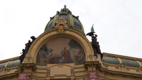 municipal house facade, prague, czech republic