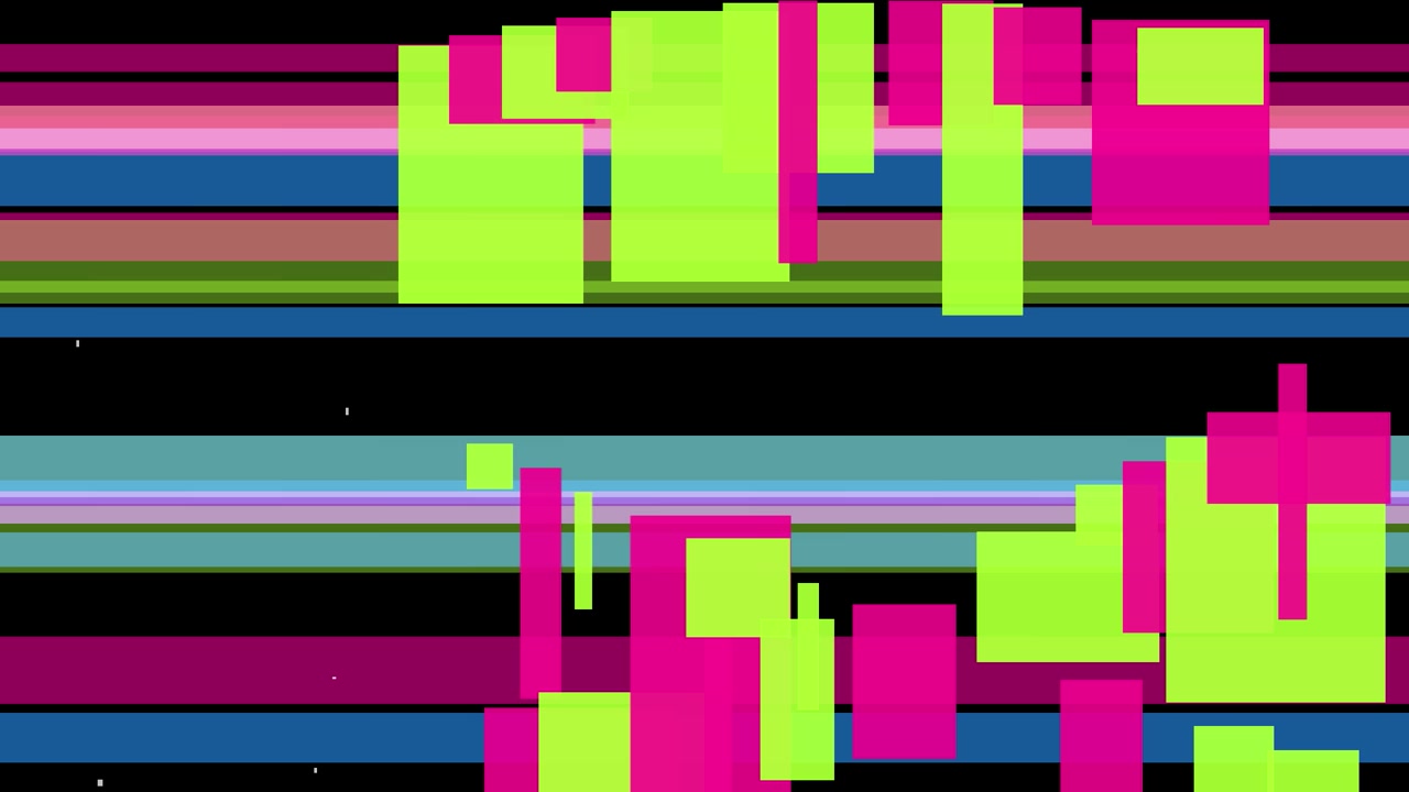 Abstrakt digital glitchbakgrund med rörliga färgglada ränder och rektanglar