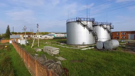 oil storage tanks at industrial facility