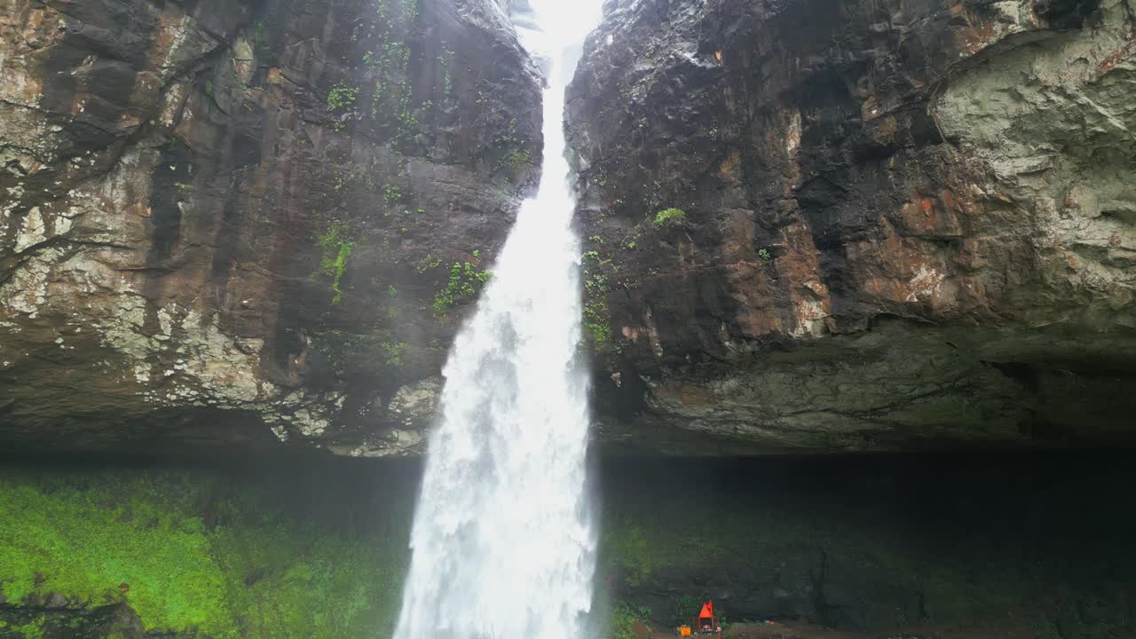 beautiful devkund waterfalls in pune in maharastra closeup view