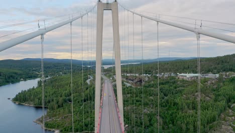 drone shot over high coast bridge 4k