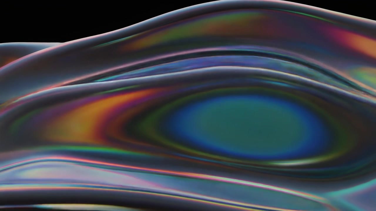 Abstract Iridescent Liquid Surface Flowing in Motion