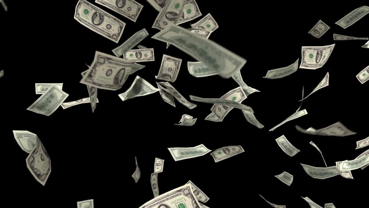 dinero cayendo dólares financieros ganarnos estados unidos moneda estadounidense impuestos hacer que llueva 4k