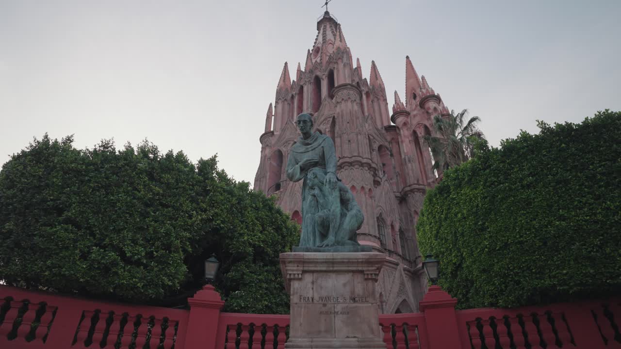 Statue in front of a church in San Miguel de Allende, Mexico