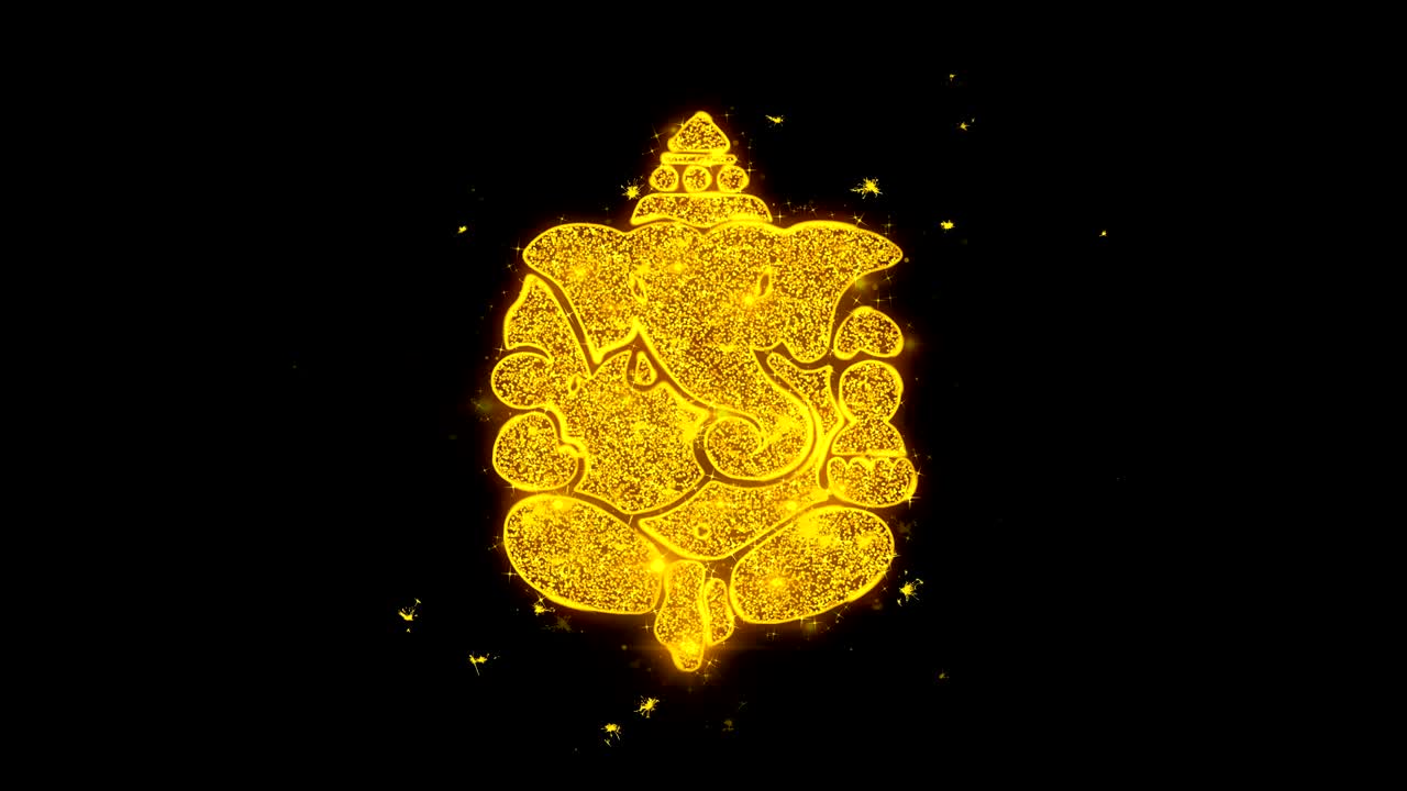 Diwali Element Spark Text  Typography Written with Golden Particles Sparks Fireworks