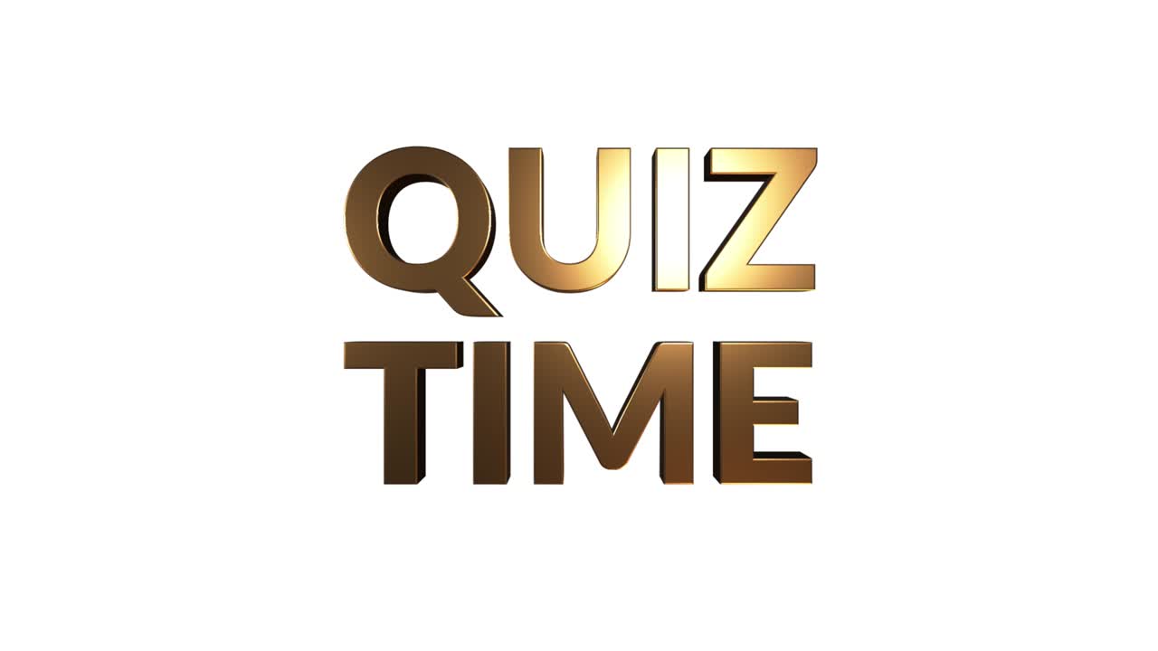 Animazione pubblicitaria per l'ora del quiz. Svelamento del titolo.